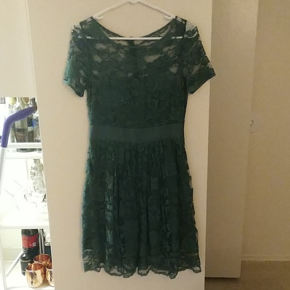 Green lace dress